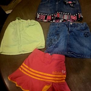 Adidas Kids Red Skirt with Orange Stripes